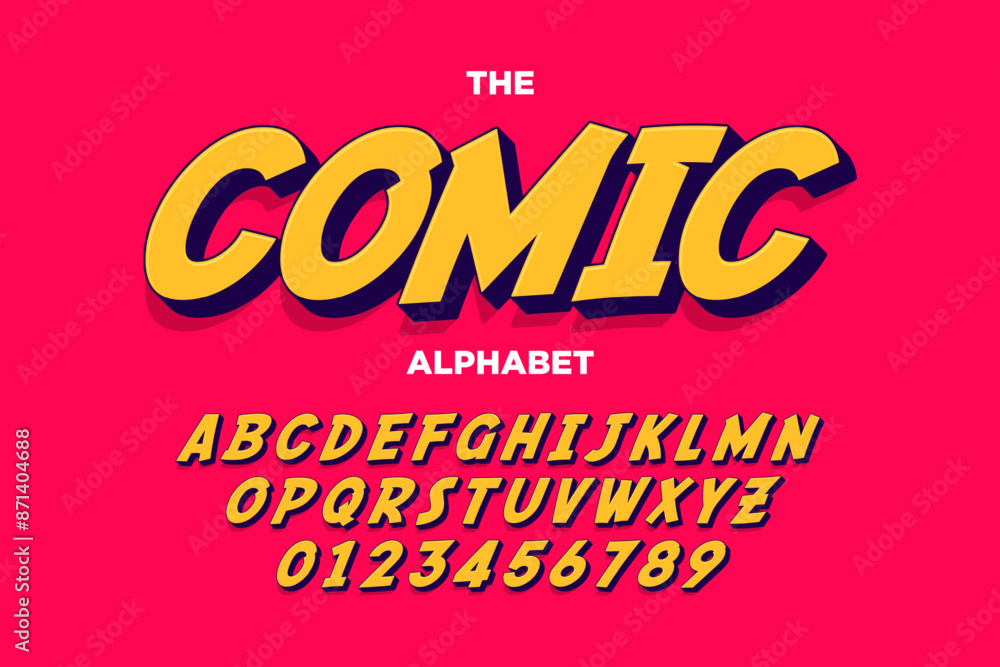Fototapete modern playful alphabet letter and number set. funky font or typography. vector bold font for poster