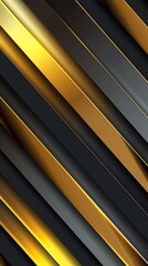 Obraz premium Elegant Gold Luxury Background with Gray Diagonal Stripes and Subtle Dynamic Abstract BG. Stylish Geometric New Form. Versatile Minimal 3D Modern Background for Stunning Luxury Business Template, Mark