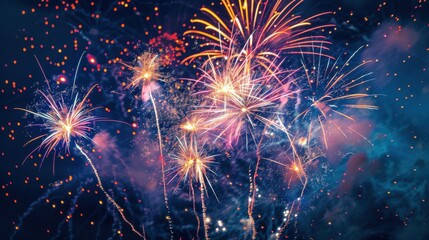 Fototapeta premium Vibrant Fireworks Display