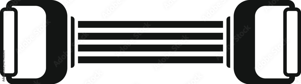 Poster simple icon of a serial cable connecting two devices using parallel lines for data transfer