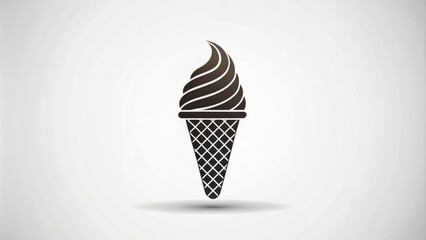 Simple ice cream silhouette vector in minimalist style, ideal for dessert, ice cream, or drink logos and branding concepts.