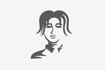 Illustration vector graphic of man face silhouette. Good for logo