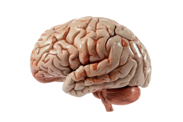 Human Brain Model Isolated On White Background
