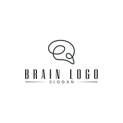 simple abstract brain logo outline line art logo vector icon design inspiration logo simple