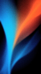 light blue to dark blue to orange abstract curvy grainy texture gradient background wallpaper