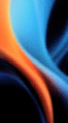 light blue to dark blue to orange abstract curvy grainy texture gradient background wallpaper