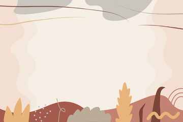 Hand drawn soft earth tones illustration vector element background