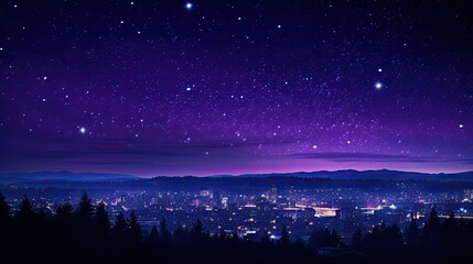 twinkling starry background purple