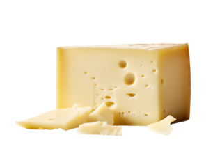 a block of cheese with holes