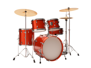 a drum set with a white background