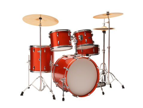 a drum set with a white background