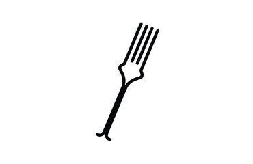 Fototapeta premium Hay fork black icon, isolated on white background. Vector illustration.