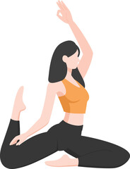 yoga poses woman illustration