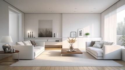 minimalism blurred living room interior