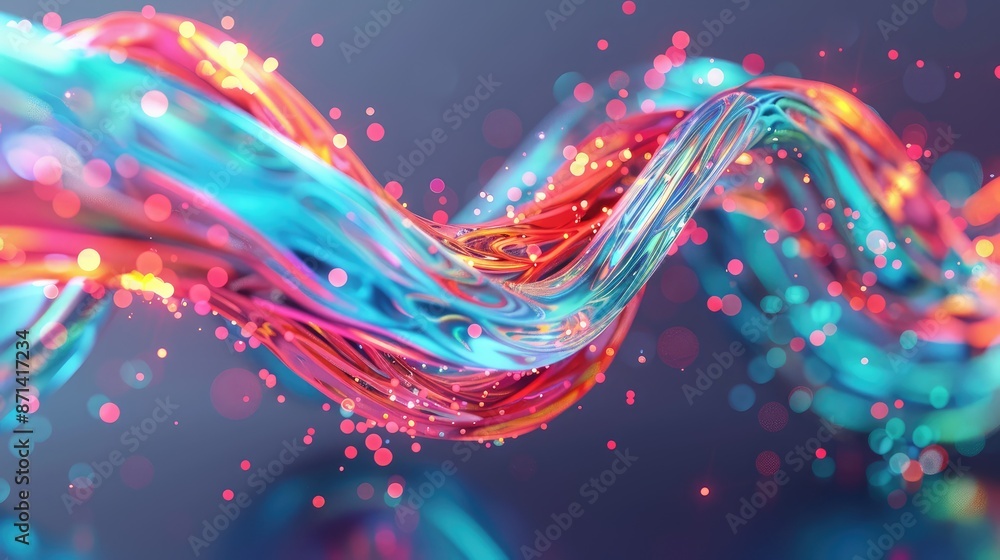 Aufkleber futuristic ai-generated data streams in transparent pipes - 4k resolution, generative ai
