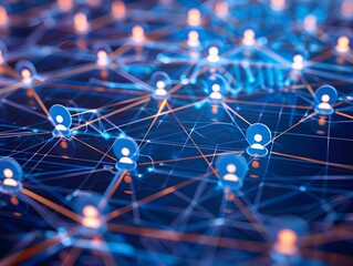 Digital profile icon connected to each other