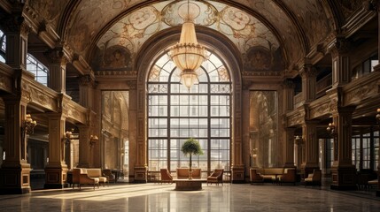 Fototapeta premium chandeliers building interiors