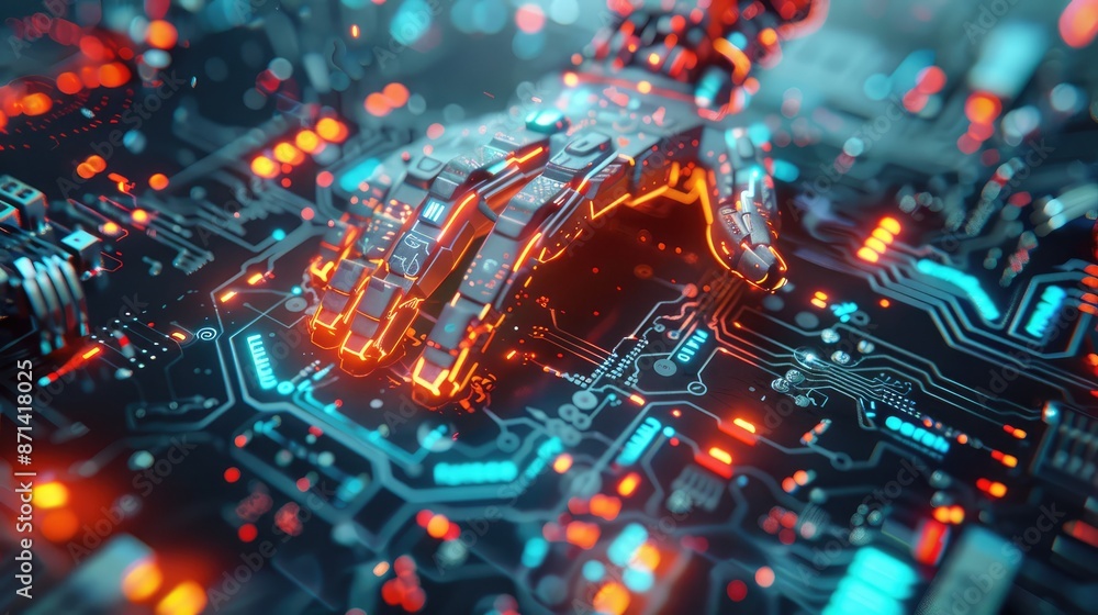 Aufkleber futuristic data privacy hub with ai-driven protection and holographic interface in ultra-high resolu