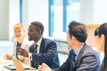 A group of multinational business people having a meeting