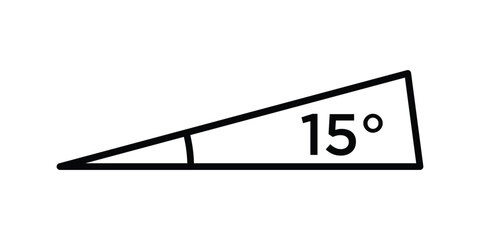 15 degree angle icon in triangle.