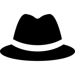 Gentleman Hat. Vintage Male Hat. Spy Hat Icon. Vector Stock