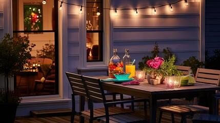 string patio lights at night