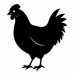 black hen vector silhouette 