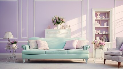 Fototapeta premium room pastel paint