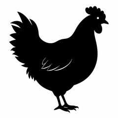 black hen vector silhouette 