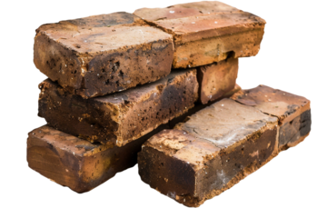 stack of bricks isolated on transparent background
