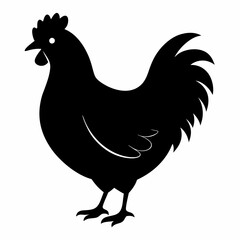 black hen vector silhouette 