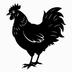black hen vector silhouette 