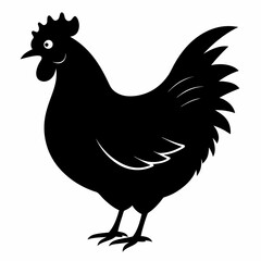 black hen vector silhouette 