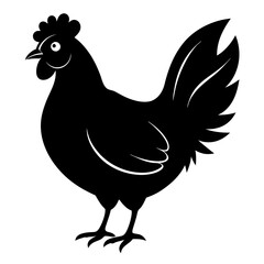 black hen vector silhouette 