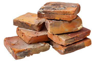 stack of bricks isolated on transparent background