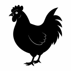 black hen vector silhouette 