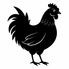 black hen vector silhouette 