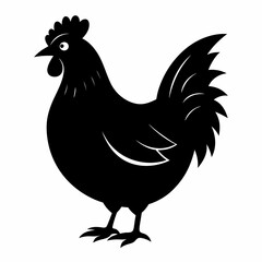 black hen vector silhouette 