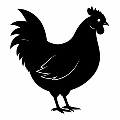 black hen vector silhouette 