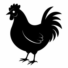 black hen vector silhouette 