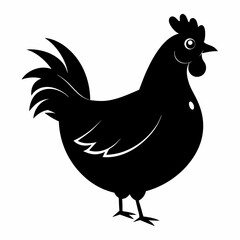 black hen vector silhouette 