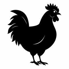 black hen vector silhouette 