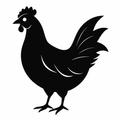 black hen vector silhouette 