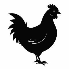 black hen vector silhouette 