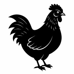 black hen vector silhouette 