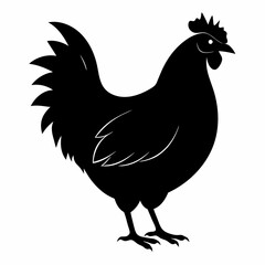 black hen vector silhouette 