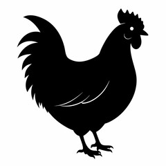 black hen vector silhouette 