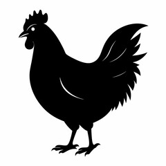 black hen vector silhouette 
