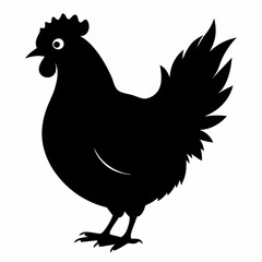 black hen vector silhouette 