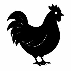 black hen vector silhouette 
